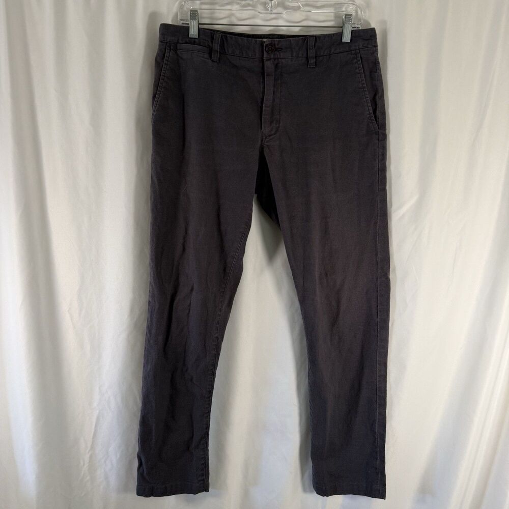 The Normal Brand Pants Mens 33x34 Blue Flat Front Cotton Blend Chino Slit Pocket